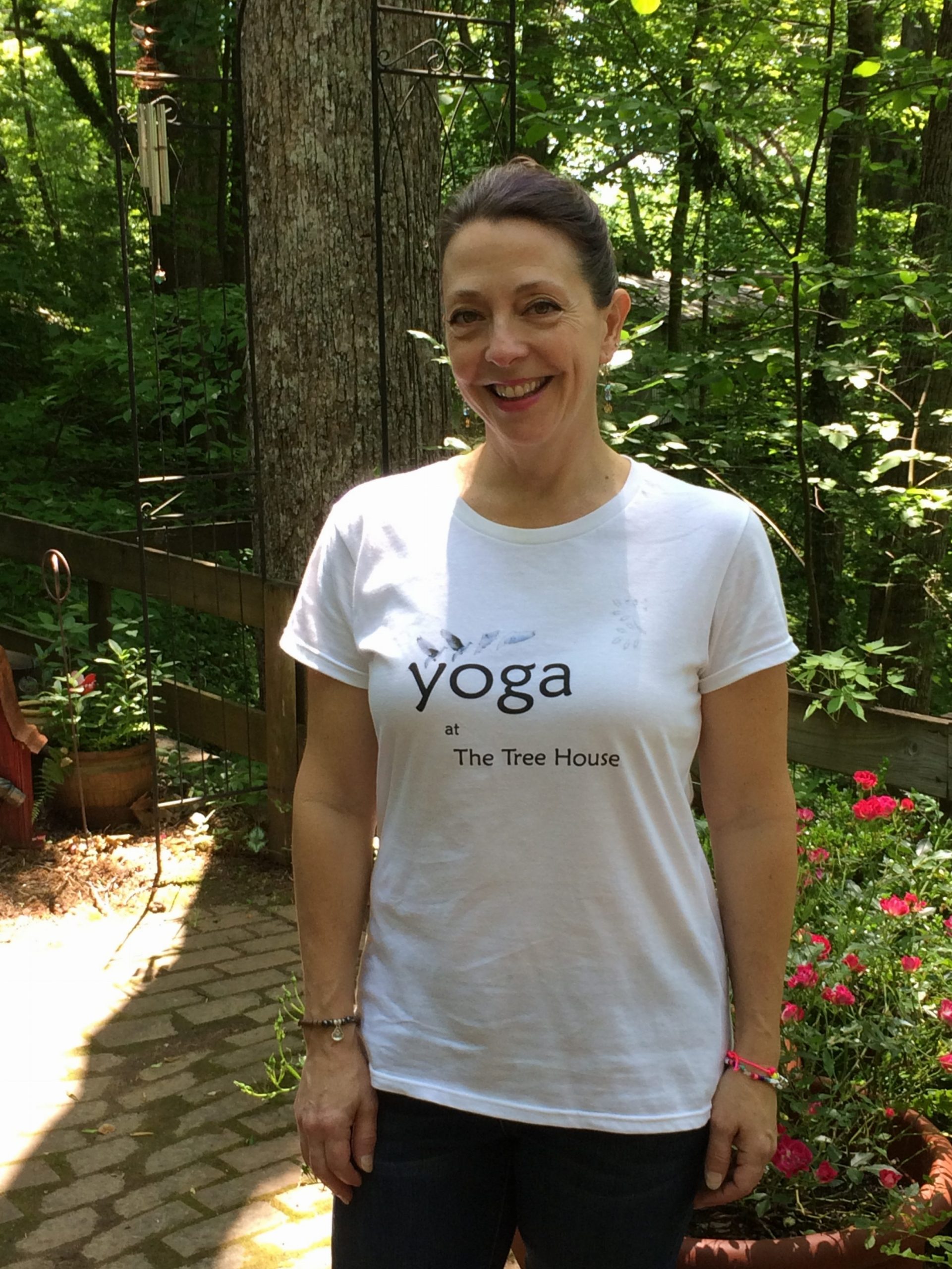 Yoga at the Treehouse SignatureSoft Women's T-shirt – logo front center